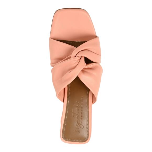 Journee Signature Women's Charlize Twisted Slip On Dress Sandals Coral Size 7 M - Picture 3 of 4